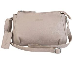 Mancini NWT Beige Leather Crossbody Shoulder Bag